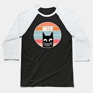 Best Cat Dad Ever Retro Vintage Daddy Gift Meow Cats Baseball T-Shirt